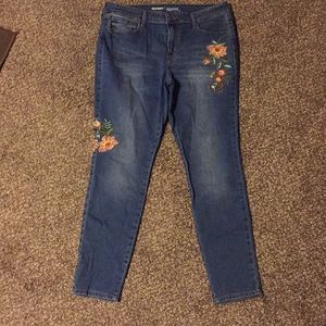 Old Navy Rockstar Embroidered Jeans